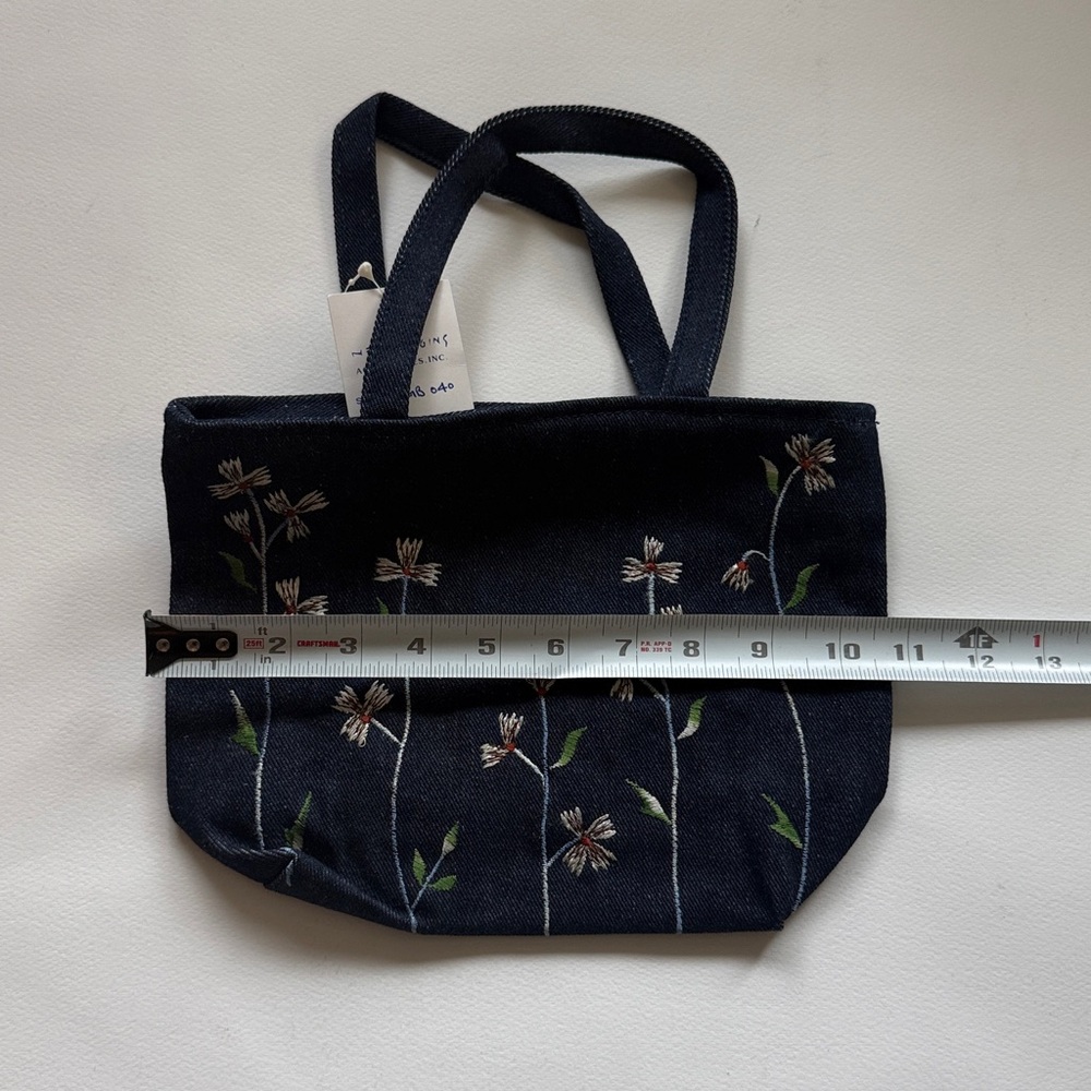 Embroidered Denim Tote Bag - Picture 8 of 9